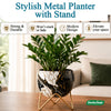 Black Marble Metal Planter