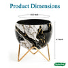 Black Marble Metal Planter