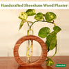 Sheesham Round Wooden Planter