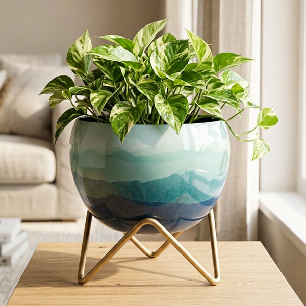 Ocean Wave Metal Planter